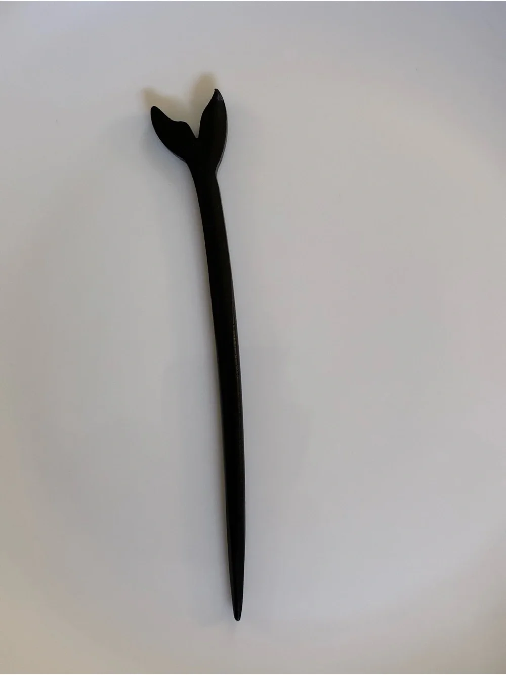 Dark Wood Fish Tail Hair Stick - Sleek Bun Accessory